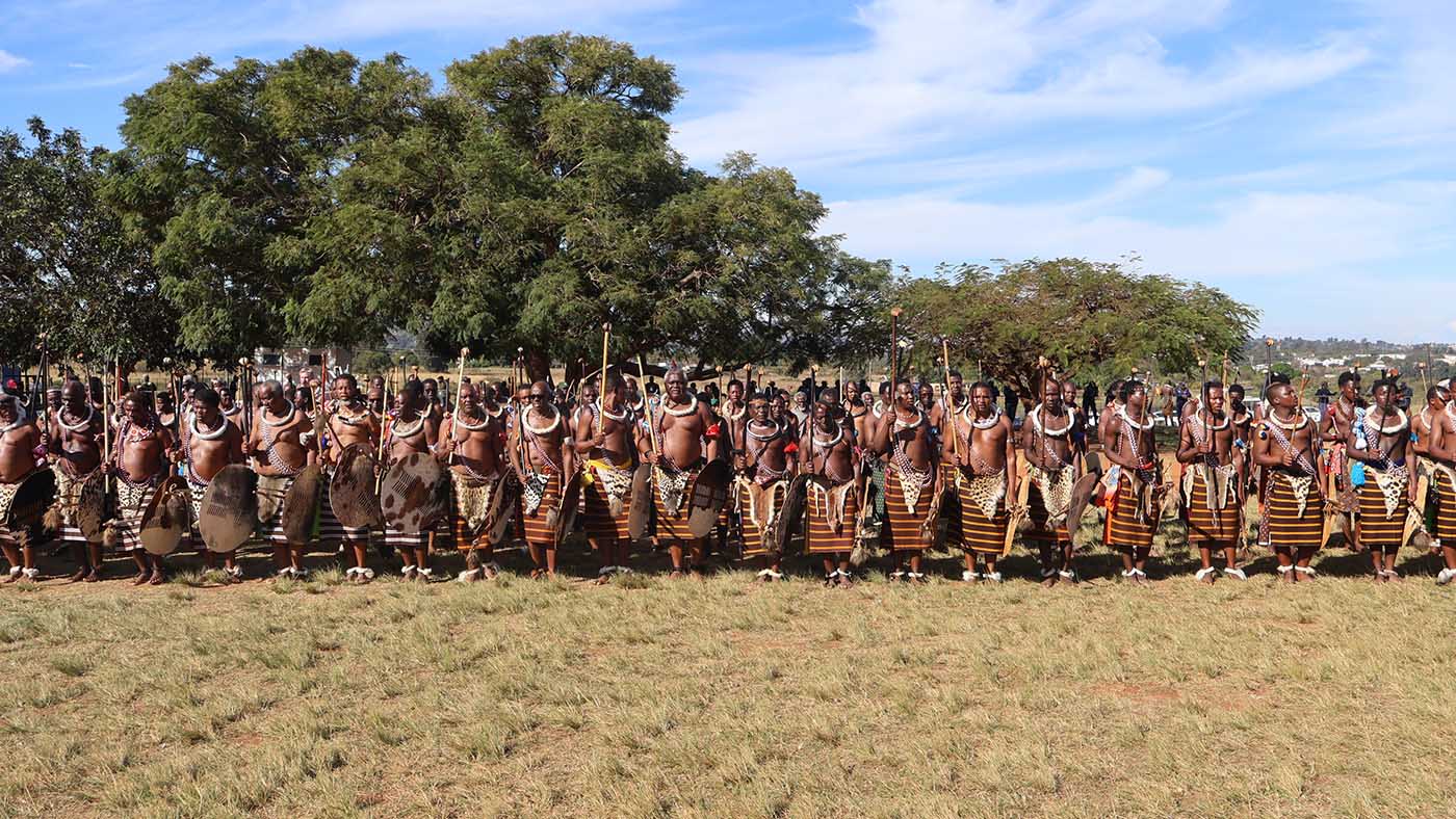 The regiments in song as they await His Majesty the King. (Pics: Joseph Zulu)